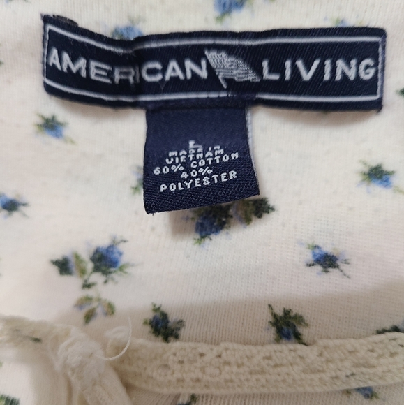 (512) American Living Woman's Long Sleeve Blouse,  Size: Large Color: White - Picture 6 of 12